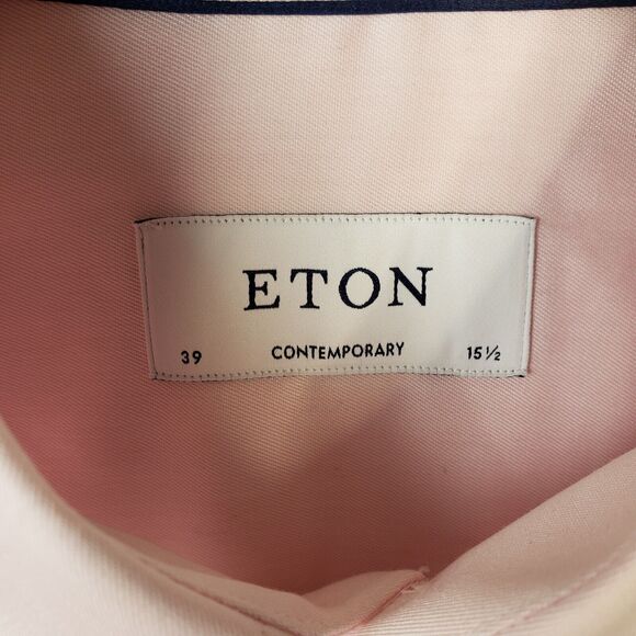 Eton Dress Shirt Men 15.5 Salmon Twill Signature Fit Business Smart 42x30 - Picture 3 of 10